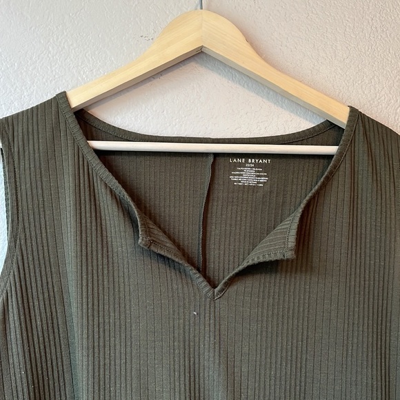 Lane Bryant Textured Olive Green Tank Top sz 22/24 - Picture 4 of 11